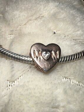 Pandora Mother Heart Rose Gold MET ALE CZ Clear Retired #781881CZ